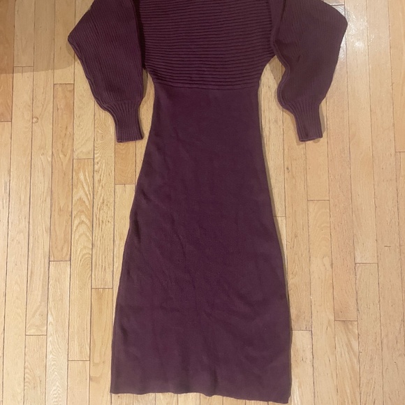 Brand New By Anthropologie Long-Sleeve Slim Sweater Midi Dress - Picture 5 of 7